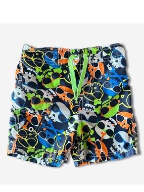 Joe Boxer Colorful Skull Print Kids Swim Shorts